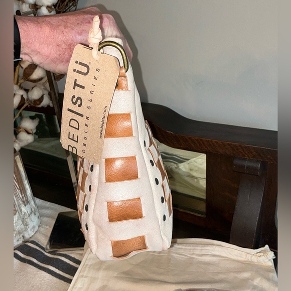 NWT Bed Stu Leather Keiki Crossbody Bag Handbag Nectar Lux Tan Rustic MSRP $235 - Picture 7 of 14